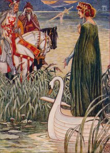 Le roi Arthur demande à la Dame du Lac l