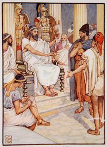 Solon libérant un esclave, c.595, illustration de The Story of Greece par Mary Macgregor - Walter Crane