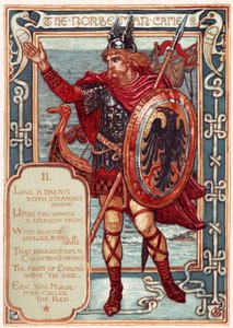 Le Norseman. De : La Cour de Columbia : Une histoire illustrée des États-Unis, 1893 - Walter Crane