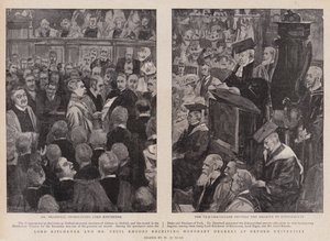 Lord Kitchener et M. Cecil Rhodes recevant des diplômes honorifiques à l
