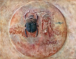 Khnoum, Képr, Rê, dans la tombe de Séti Ier à Thèbes (lithographie en couleurs)