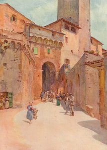 Portone Dei Becci, San Gimignano, vers 1900 1913 - Walter Frederick Roofe Tyndale