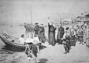 Le débarquement de Saint François Xavier à Kagoshima - Walter Frederick Roofe Tyndale