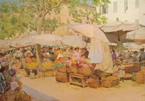 Le marché de Nice, vers 1910, 1912