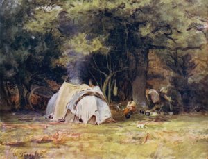 La Nouvelle Forêt : Le camp gitan près des chenils entre Lyndhurst et Minstead - Walter Frederick Roofe Tyndale