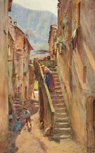 Vicolo del Ponte, Villa Nuova di Albenga, vers 1910, 1912 - Walter Frederick Roofe Tyndale