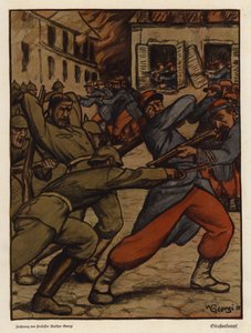 Bataille de rue entre soldats allemands et français, Première Guerre mondiale - Walter Georgi