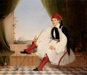 Portrait de John B. Carmac en costume grec Evzone