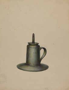 Lampe à huile en étain