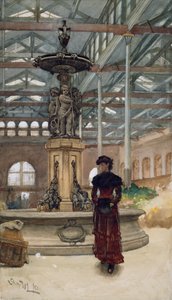 Ancienne halle du marché et fontaine, Birmingham - Walter Langley