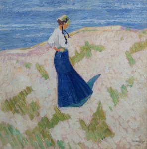 Bernhardine Bornemann sur la plage à Heist - Walter Ophey