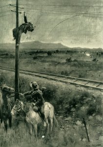 Boers pris en flagrant délit de coupure des fils télégraphiques, 1902 - Walter Paget