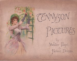 Conception de la couverture avant (La Reine de Mai), illustration de Tennyson Pictures publiée par E P Dutton & Co, vers 1900
