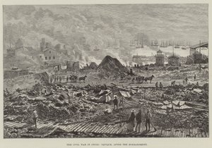 La guerre civile au Chili, Iquique, après le bombardement - Walter Paget