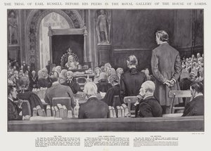 Le procès du comte Russell devant ses pairs dans la galerie royale de la Chambre des lords, Westminster - Walter Paget