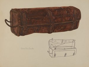 Sac postal en cuir, vers 1938