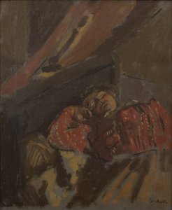 Chemisier à motifs rouges, vers 1907 (Huile sur toile)