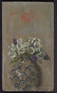 Douces violettes - Violettes blanches et bleues dans un bol à motifs, c.1884 - Walter Richard Sickert