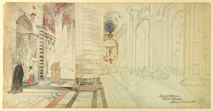 Étude pour aquarelle, cathédrale de Sienne - Walter Shirlaw