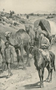 Une caravane de chameaux, Australie occidentale - Walter Stanley Paget