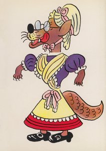 Personnages des livres pour enfants : Grand Méchant Loup (lithographie en couleur) - Walter Trier