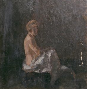 Nu féminin sur fond sombre - Walther Gamerith