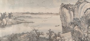 Paysage dans le style de Juran et Yan Wengui, daté de 1713 - Wang Hui