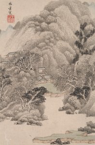 Paysage dans le style de divers vieux maîtres : Paysage après Fan Kuan (990