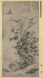 Cailles et moineaux dans une scène automnale - Wang Yuan