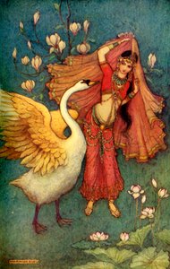 Damayanti et le cygne, 1913 - Warwick Goble