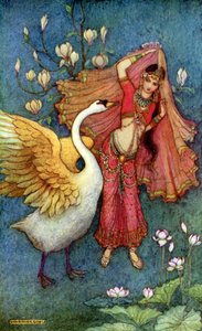 Princesse Dayamanti et le messager cygne - Warwick Goble