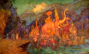 Le Retour des Héros Tués au Combat, 1913 - Warwick Goble