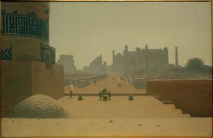 Rue principale à Samarkand depuis la citadelle le matin - Wassili W. Werestschagin