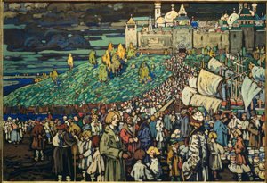 Arrivée des marchands - Wassily Kandinsky