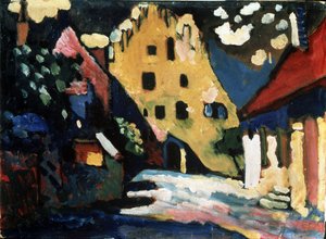 "Murnau. La cour du château" Peinture de Vassily Kandinsky - Wassily Kandinsky