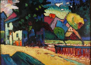 Paysage à la maison verte - Wassily Kandinsky