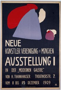 Plakat für die erste Ausstellung der Neuen Künstlervereinigung München - Wassily Kandinsky