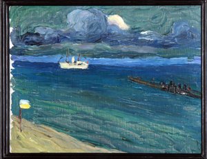 Rapallo (Italie). Paysage avec un bateau à vapeur. - Wassily Kandinsky