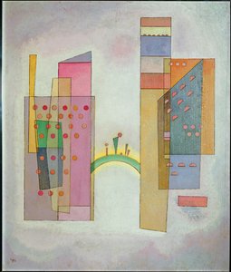 Le pont (huile sur carton) - Wassily Kandinsky