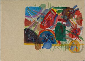Aquarelle avec forêt et arc-en-ciel, 1913 - Wassily Kandinsky
