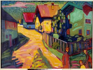 Femme dans une rue à Murnau - Wassily Kandinsky