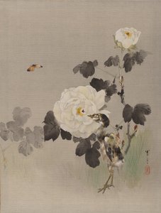 Roses, Jeune Oiseau et un Papillon, vers 1887