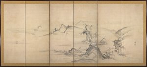 Huit vues des rivières Xiao et Xiang - Watanabe Shiko