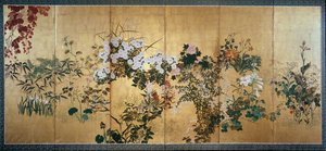 Écran avec fleurs d