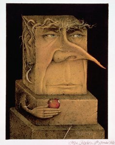 Adam (crayon et crayon de couleur sur papier) (paire de 155035) - Wayne Anderson
