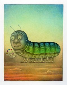 Chenille jongleuse, 2003 (technique mixte sur carton d