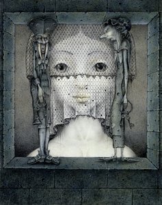 Voile de tristesse (crayon et crayon de couleur sur papier) - Wayne Anderson