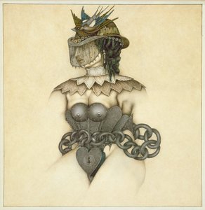 Victorian Bondage (crayon et crayon de couleur sur papier)