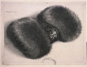 Un grand manchon avec une bande de brocart - Wenceslaus Hollar