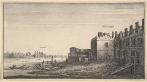 Vue du palais de Lambeth depuis la rivière à Whitehall Stairs, 1625-77